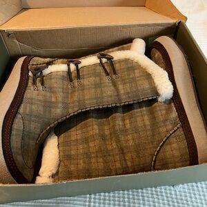 Plaid Boots with Faux Fur Lining and Buttons